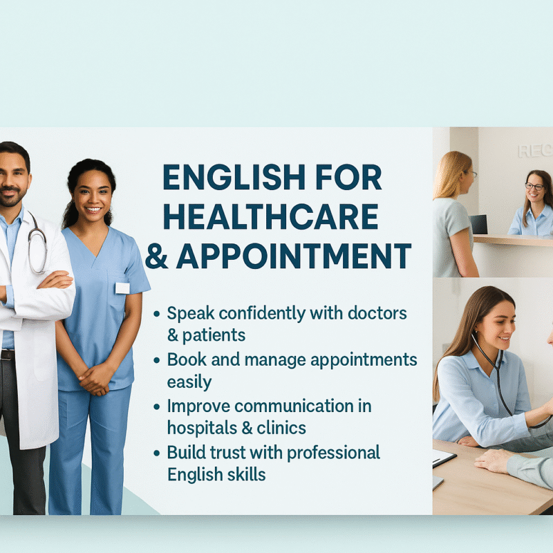 20250912 1534 Healthcare English Course Banner Simple Compose 01k4yp1wz1eac8320m3p3jh6wg 800x800